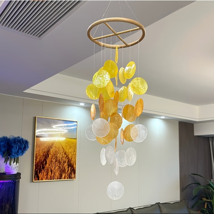 Garden Shell Wind Chimes Garden Ornaments Home Windows Rainbow Wind Chimes Decoration Gift Pendant