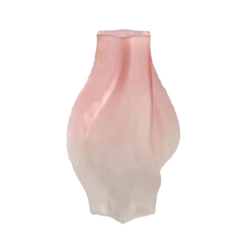Modern simple frosted glass vase personalized creative living room office home flower arrangement ornament decorative crafts