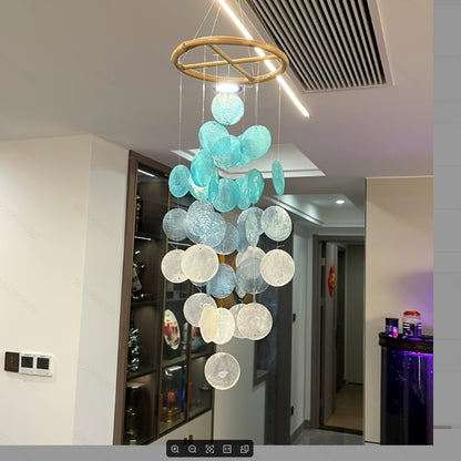 Garden Shell Wind Chimes Garden Ornaments Home Windows Rainbow Wind Chimes Decoration Gift Pendant