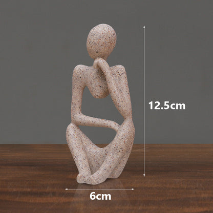mini thinking resin ornament abstract figure handicraft light luxury home decoration