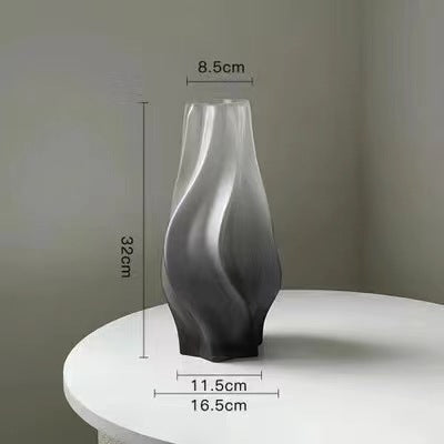 Modern simple frosted glass vase personalized creative living room office home flower arrangement ornament decorative crafts