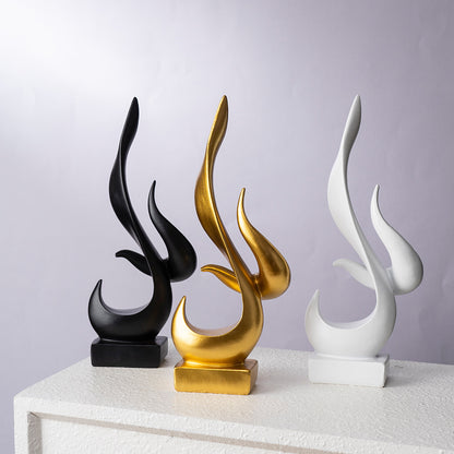 Flame ornament home living room wine cabinet TV cabinet office desktop decoration resin crafts