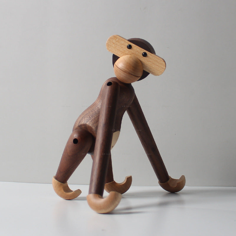 solid wood monkey home ornament creative holiday gift black walnut gibbon pendant wooden handicraft