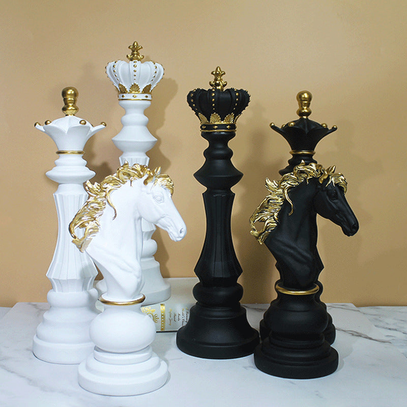 Chess ornaments chess set king war horse queen soft art resin crafts