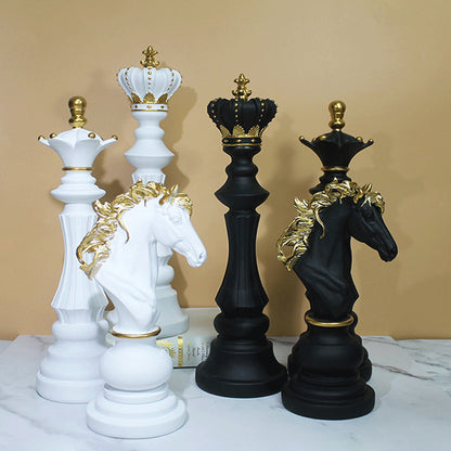 Chess ornaments chess set king war horse queen soft art resin crafts