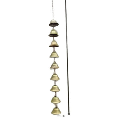 Handmade Metal Wind Chimes Outdoor Wind Chimes - Classic Country Iron Bells with Decorative Chain Creative Bell Pendant