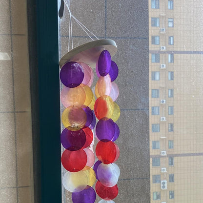 New Garden Shell Wind Chimes Garden Ornaments Home Windows Rainbow Wind Chimes Decoration Gift Pendant