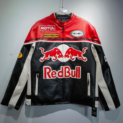 F1 racing suit Red Bull leather jacket Harley motorcycle cycling suit motorcycle jacket