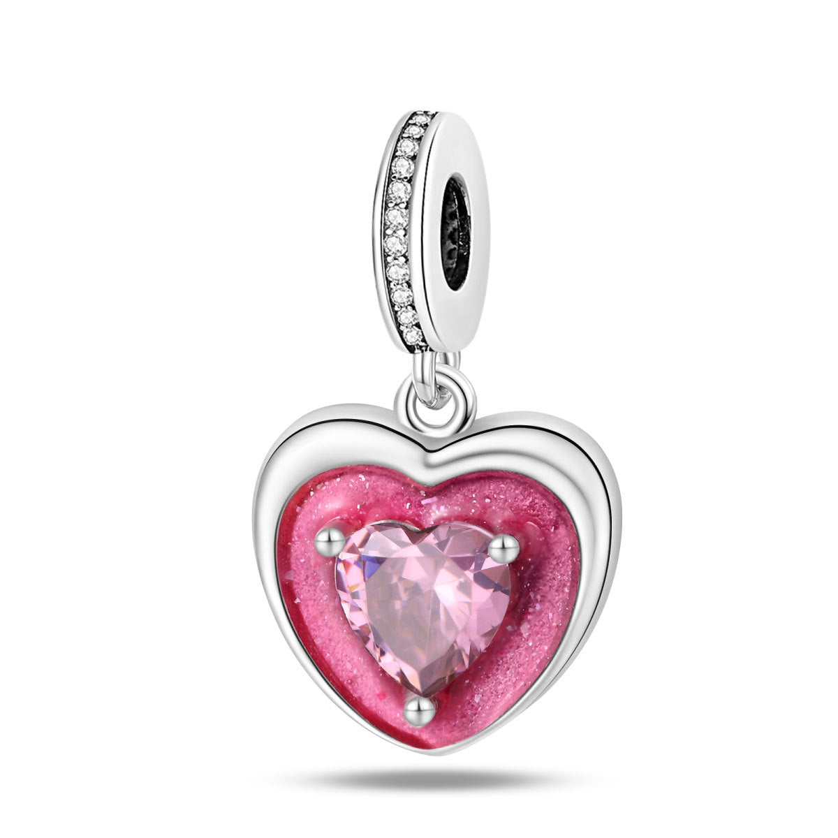 Bobby Pink Fashion Beauty Charm Beads DIY Jewelry Accessories Bracelet Copper Plated 925 Silver