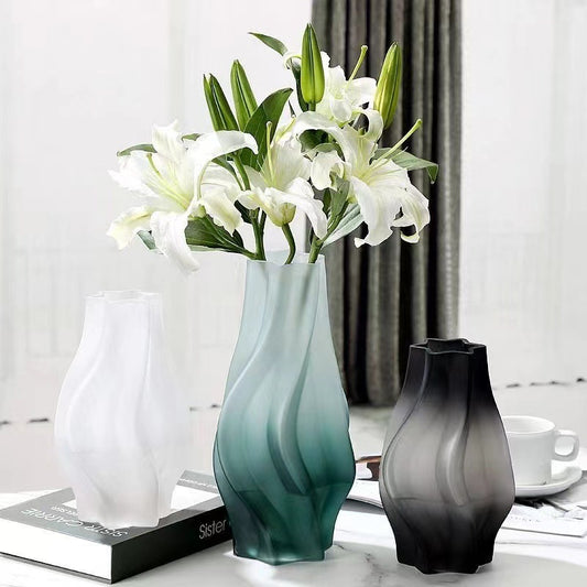 Modern simple frosted glass vase personalized creative living room office home flower arrangement ornament decorative crafts