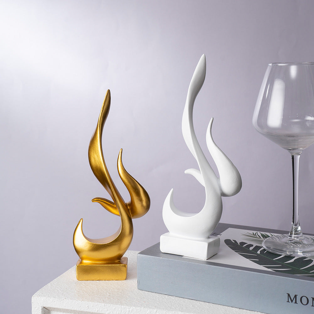 Flame ornament home living room wine cabinet TV cabinet office desktop decoration resin crafts