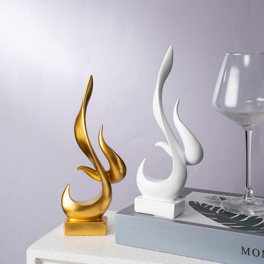 Flame ornament home living room wine cabinet TV cabinet office desktop decoration resin crafts