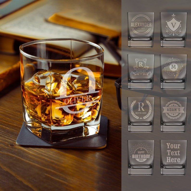 custom quadruple wine cup, spirit cup, whiskey cup, laser engraving, and a customized Father's Day gift.