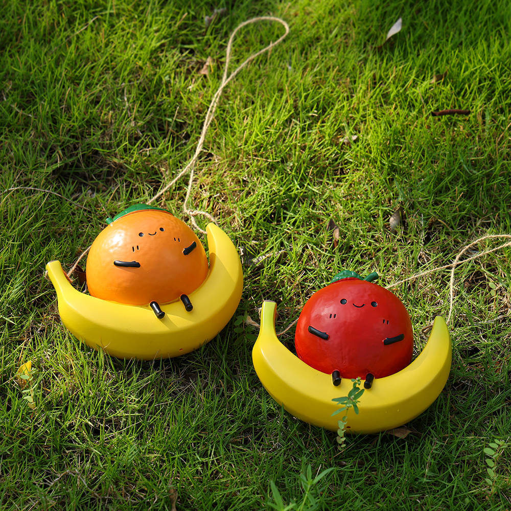 Swing Fruit Flower Pot Ornament Home Creative Balcony Outdoor Hanging Ornament Resin Crafts
