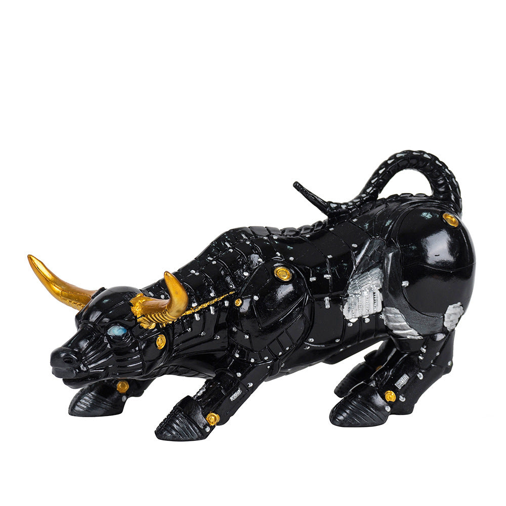 Bitcoin Bull Creative Wall Street Cow Ornament Home Office Desktop Bull Market Resin Crafts