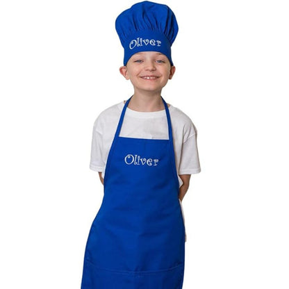Embroidered children's apron kindergarten painting kids waistcoat chef set with hat