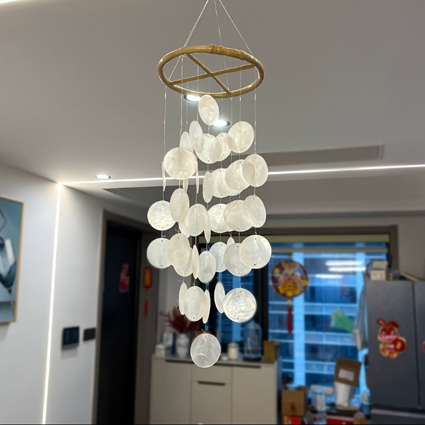 Garden Shell Wind Chimes Garden Ornaments Home Windows Rainbow Wind Chimes Decoration Gift Pendant