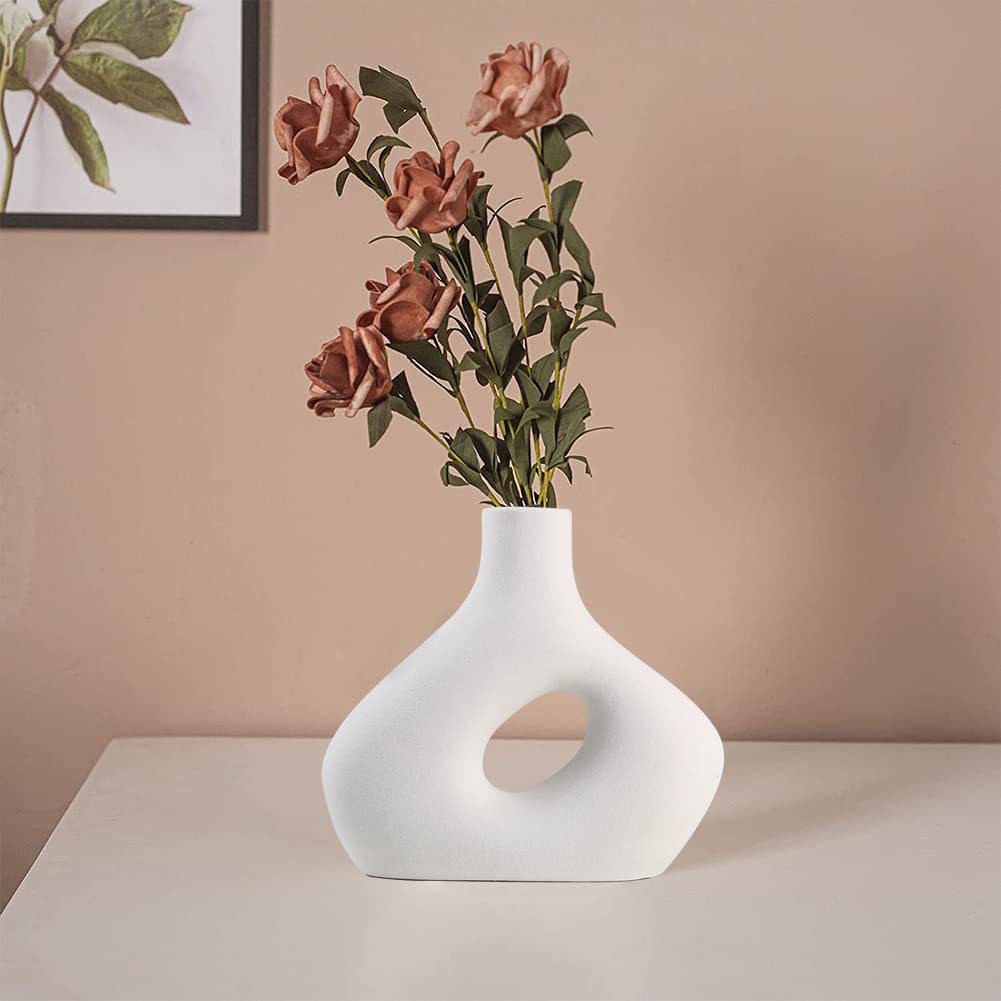 Water transfer marble vase, simple home ceramic flower arrangement, creative decoration