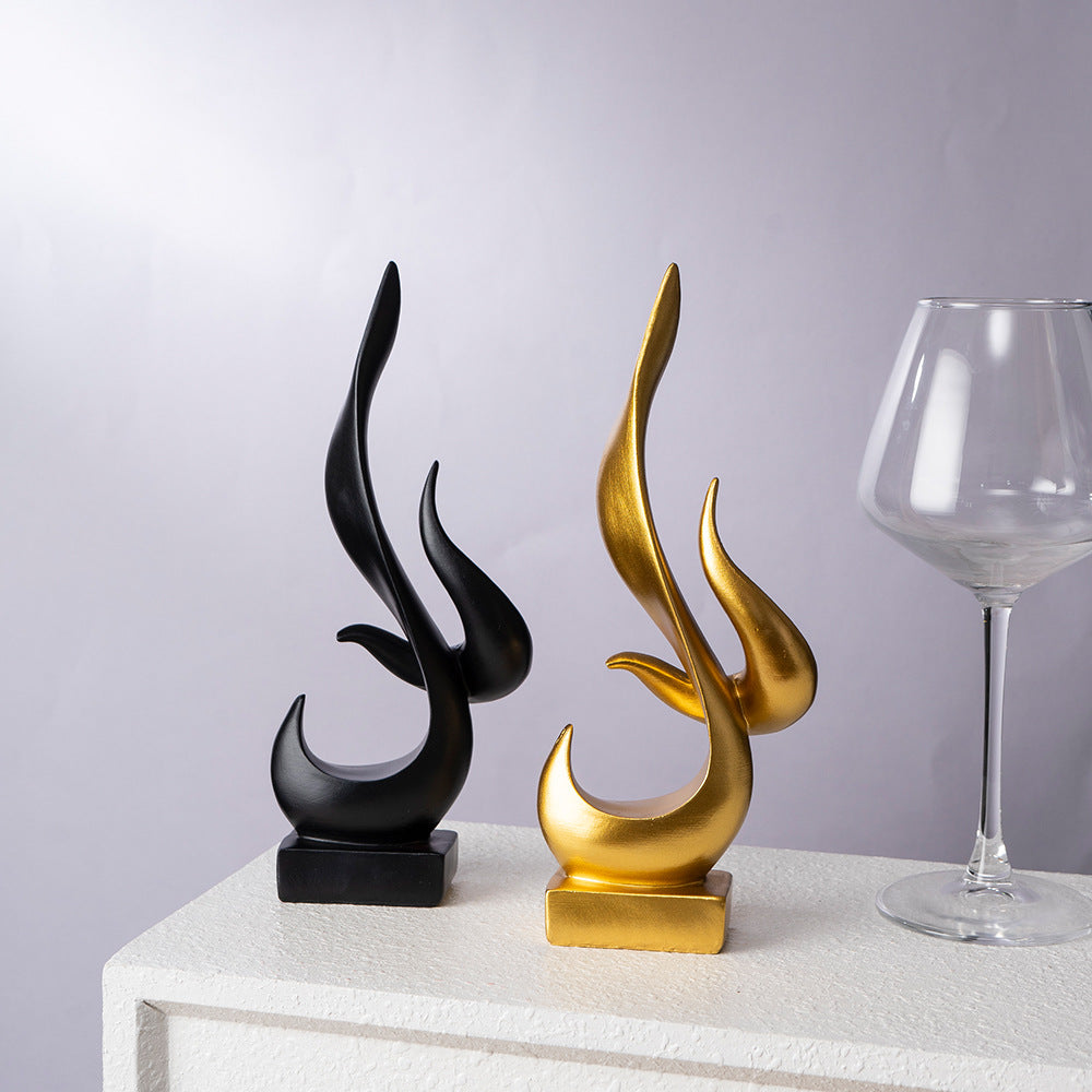Flame ornament home living room wine cabinet TV cabinet office desktop decoration resin crafts