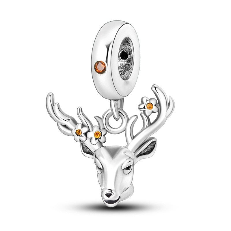 Copper-plated 925 silver beaded accessories DIY cute animal bracelet necklace pendant gift