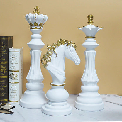 Chess ornaments chess set king war horse queen soft art resin crafts