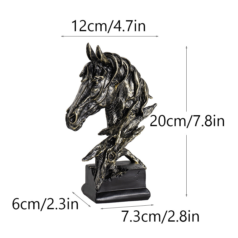 creative horse head ornament home desktop living room bar entrance resin decoration crafts