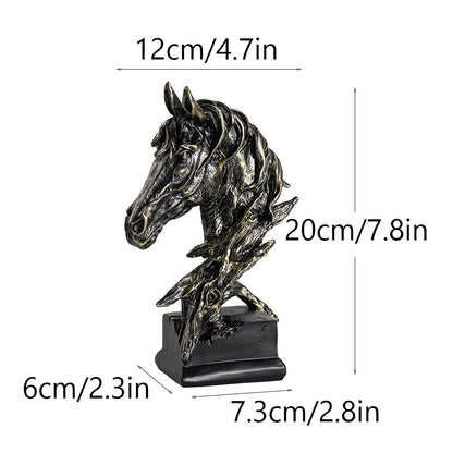 creative horse head ornament home desktop living room bar entrance resin decoration crafts