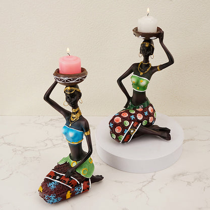Candlestick ornament creative resin black candlestick ins home entrance decoration