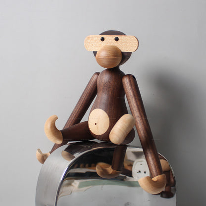 solid wood monkey home ornament creative holiday gift black walnut gibbon pendant wooden handicraft