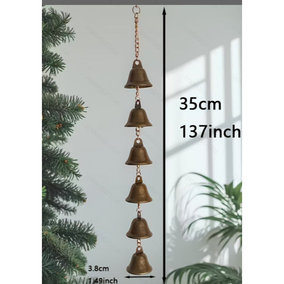 Handmade Metal Wind Chimes Outdoor Wind Chimes - Classic Country Iron Bells with Decorative Chain Creative Bell Pendant