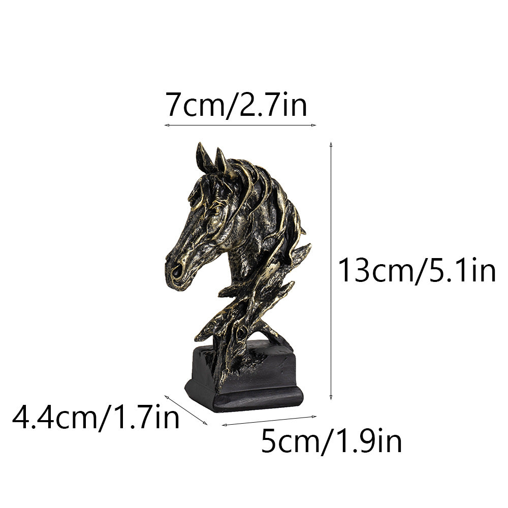 creative horse head ornament home desktop living room bar entrance resin decoration crafts