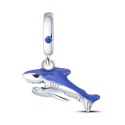 Ocean Wind Dolphin Whale Pendant Beads Copper Plated 925 Silver DIY Beads Bracelet Necklace