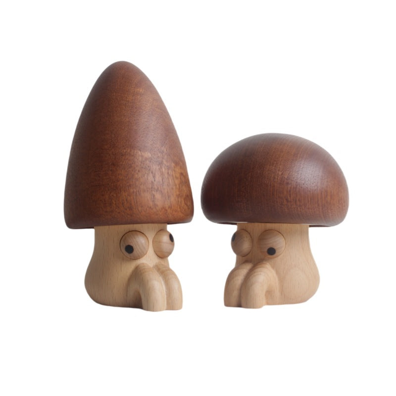 Mushroom elf music box wooden rotating music box home decoration ornament creative girl gift birthday gift