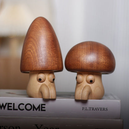 Mushroom elf music box wooden rotating music box home decoration ornament creative girl gift birthday gift