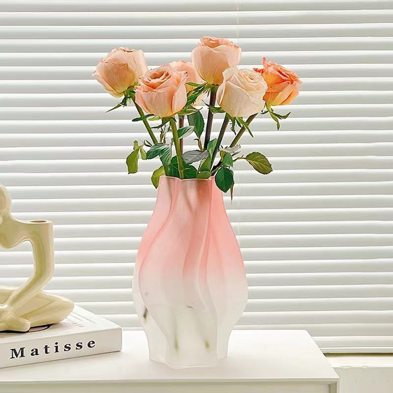 Modern simple frosted glass vase personalized creative living room office home flower arrangement ornament decorative crafts