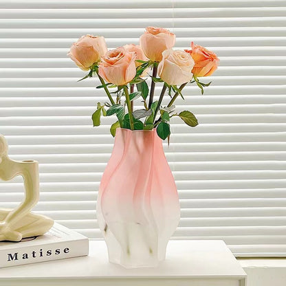 Modern simple frosted glass vase personalized creative living room office home flower arrangement ornament decorative crafts