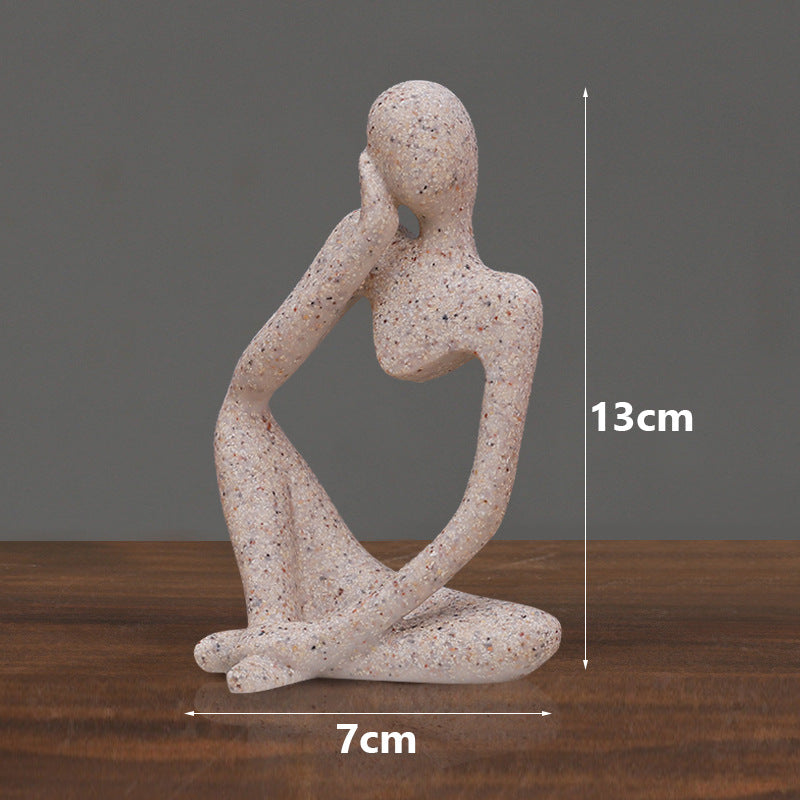 mini thinking resin ornament abstract figure handicraft light luxury home decoration