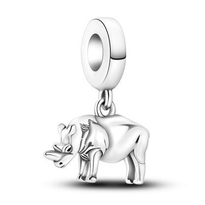 Copper-plated 925 silver beaded accessories DIY cute animal bracelet necklace pendant gift