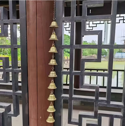 Handmade Metal Wind Chimes Outdoor Wind Chimes - Classic Country Iron Bells with Decorative Chain Creative Bell Pendant