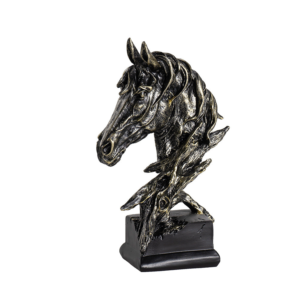 creative horse head ornament home desktop living room bar entrance resin decoration crafts