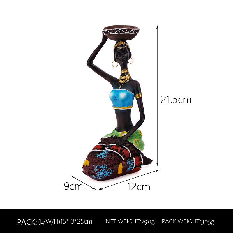 Candlestick ornament creative resin black candlestick ins home entrance decoration