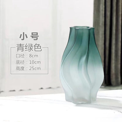 Modern simple frosted glass vase personalized creative living room office home flower arrangement ornament decorative crafts