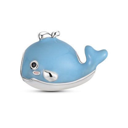 Ocean Wind Dolphin Whale Pendant Beads Copper Plated 925 Silver DIY Beads Bracelet Necklace