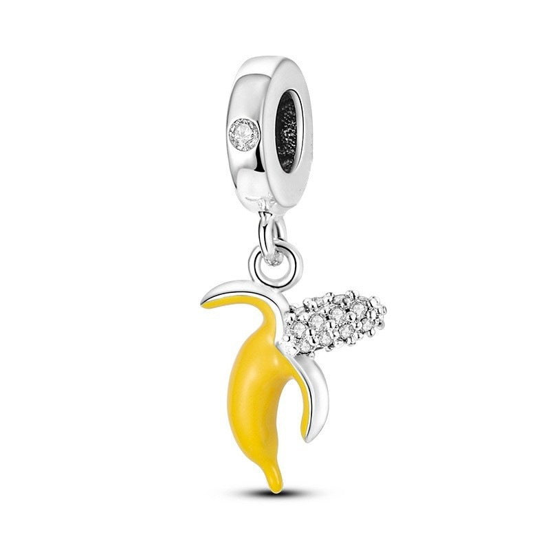 Ocean Wind Dolphin Whale Pendant Beads Copper Plated 925 Silver DIY Beads Bracelet Necklace