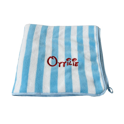 Embroidered Cabana towels, beach towels, embroidery, coral fleece, bath towels