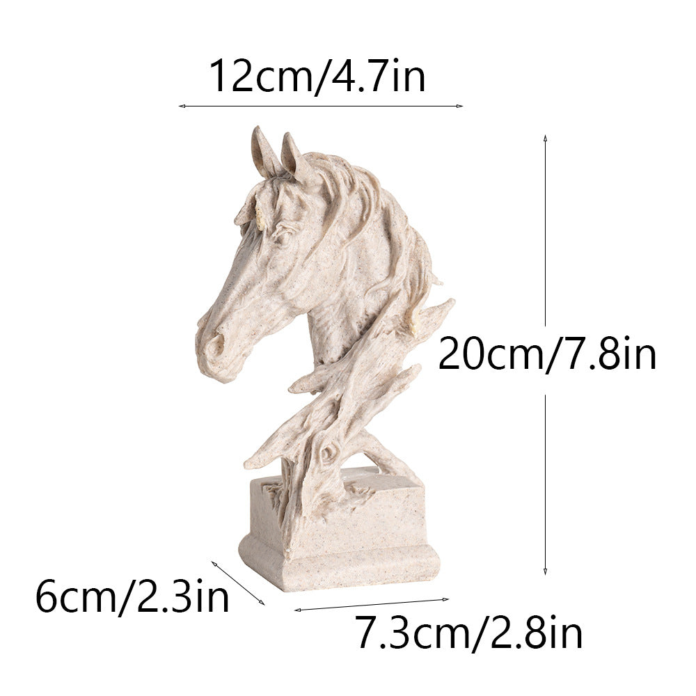 creative horse head ornament home desktop living room bar entrance resin decoration crafts