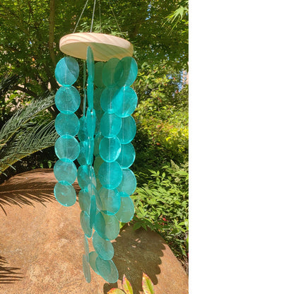 New Garden Shell Wind Chimes Garden Ornaments Home Windows Rainbow Wind Chimes Decoration Gift Pendant