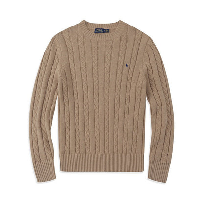 Crew Neck Pullover Fashion Jacket Knitted Sweater Casual Pony Sweater