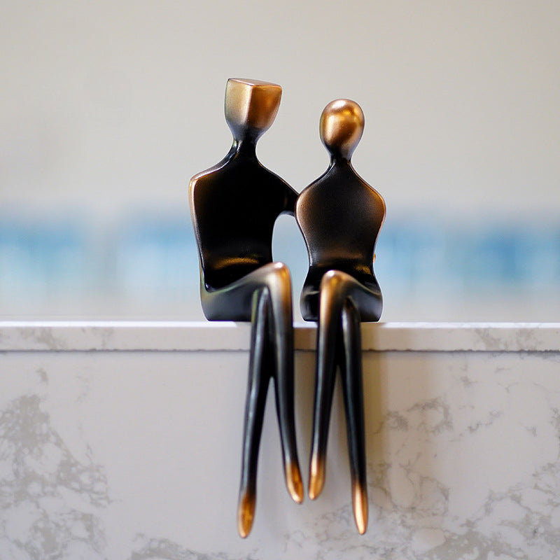 Modern simple abstract figure couple sculpture table edge ornament office living room home TV cabinet entrance decoration