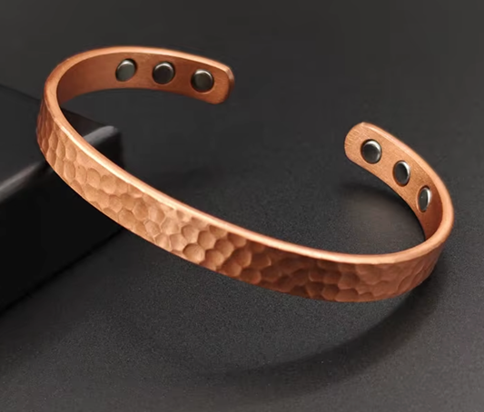 Vintage 99.9% Pure Copper Bracelets for Women Men Rose Color Cuff Bangles Charms Health Energy Gauss Magnets